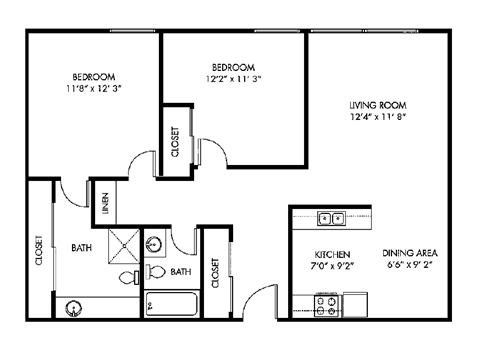 Tierra Del Sol 2Bed 2Bath Floorplan